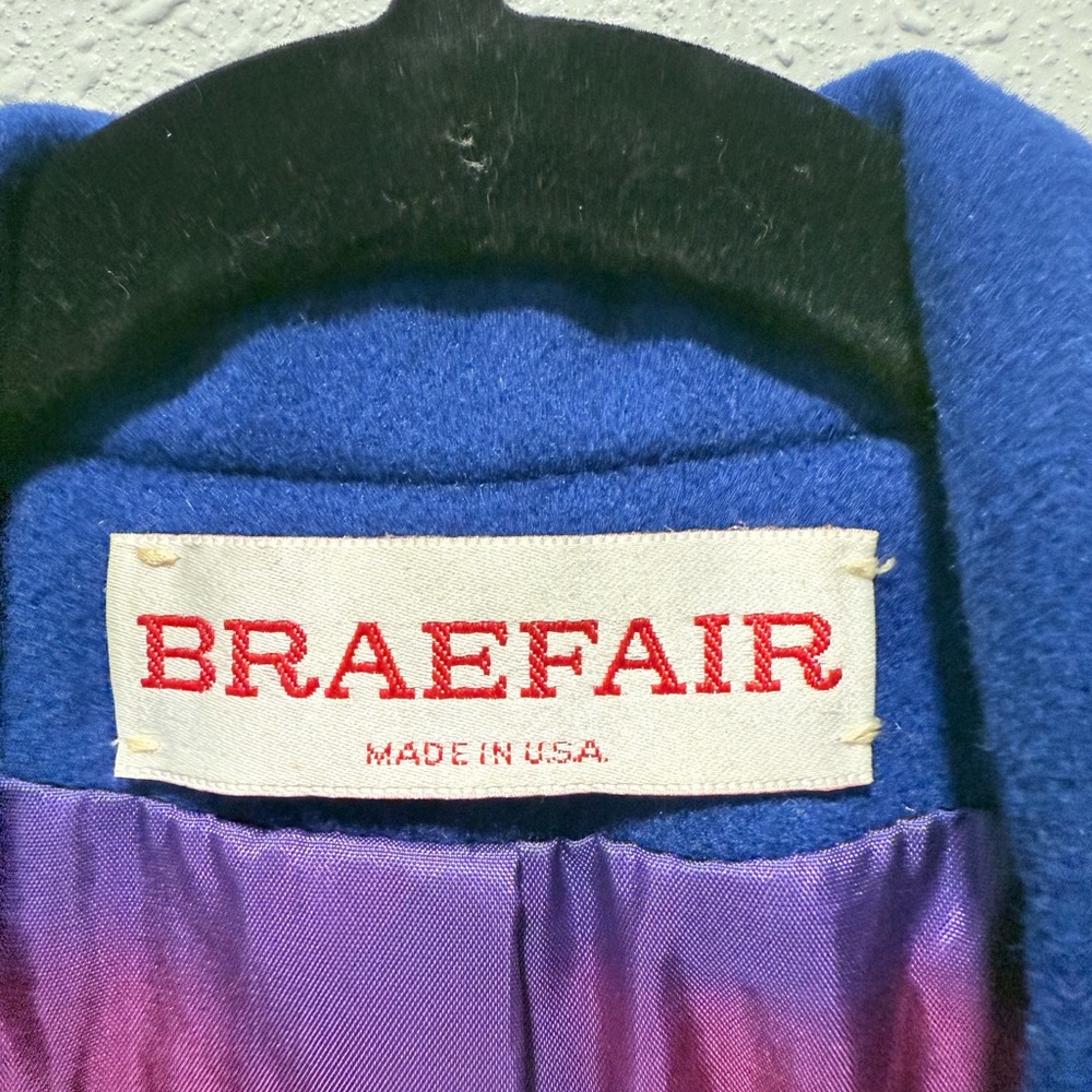 Vintage Braefair Women's Royal Blue single breast coat M - Picture 2 of 13
